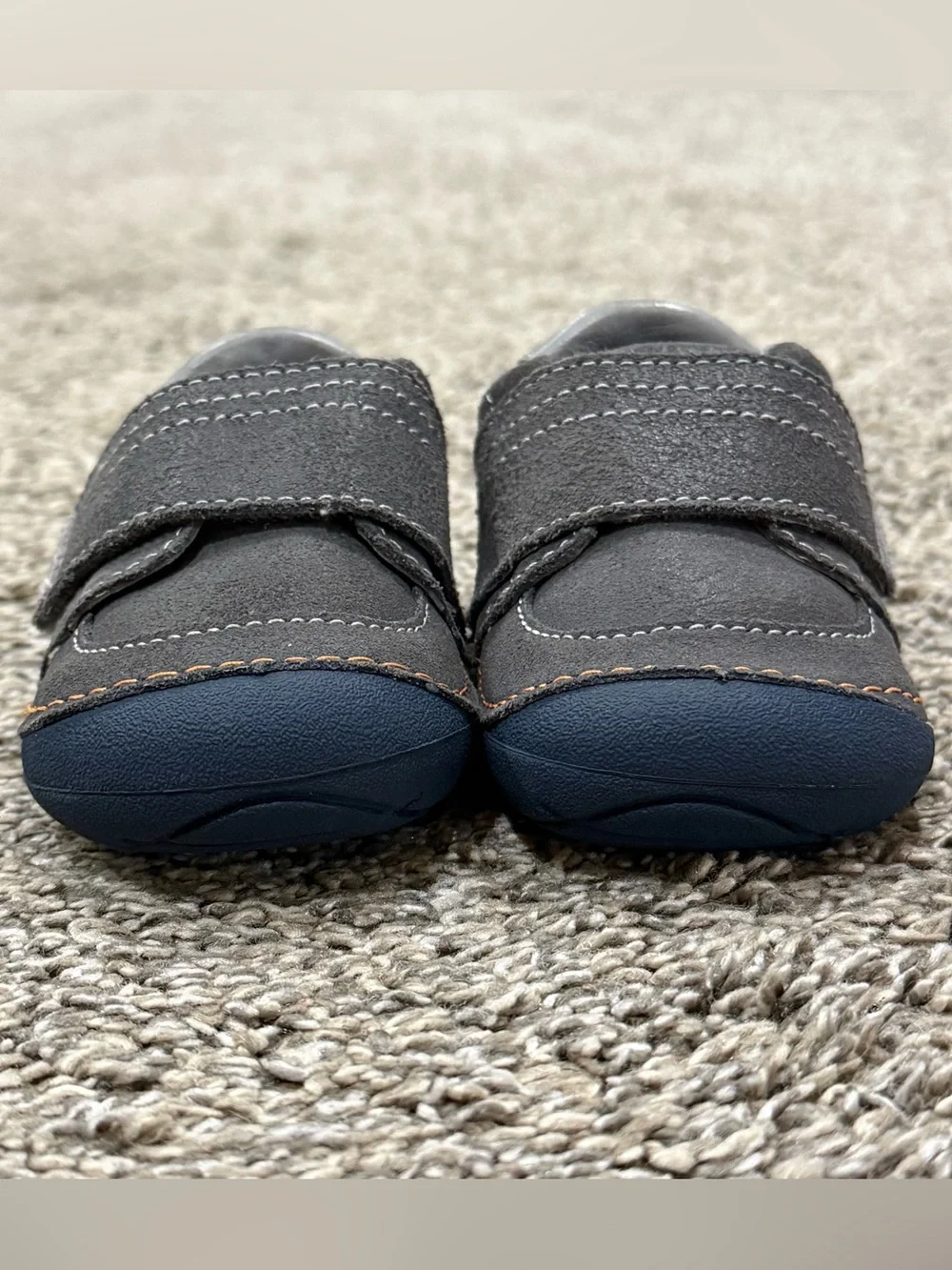 Stride Rite Soft Motion Kellen Shoes Boys 3W Gray Leather First Walker